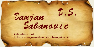 Damjan Šabanović vizit kartica